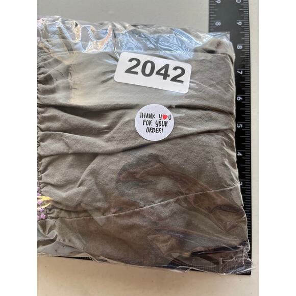 House of Pom Dress Med Dark Green & Lavender Tunic Style w/ Pockets Forest Fairy - Picture 9 of 9